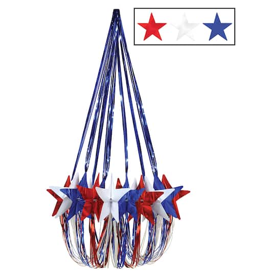 Beistle 35" Red, White & Blue Star Chandelier